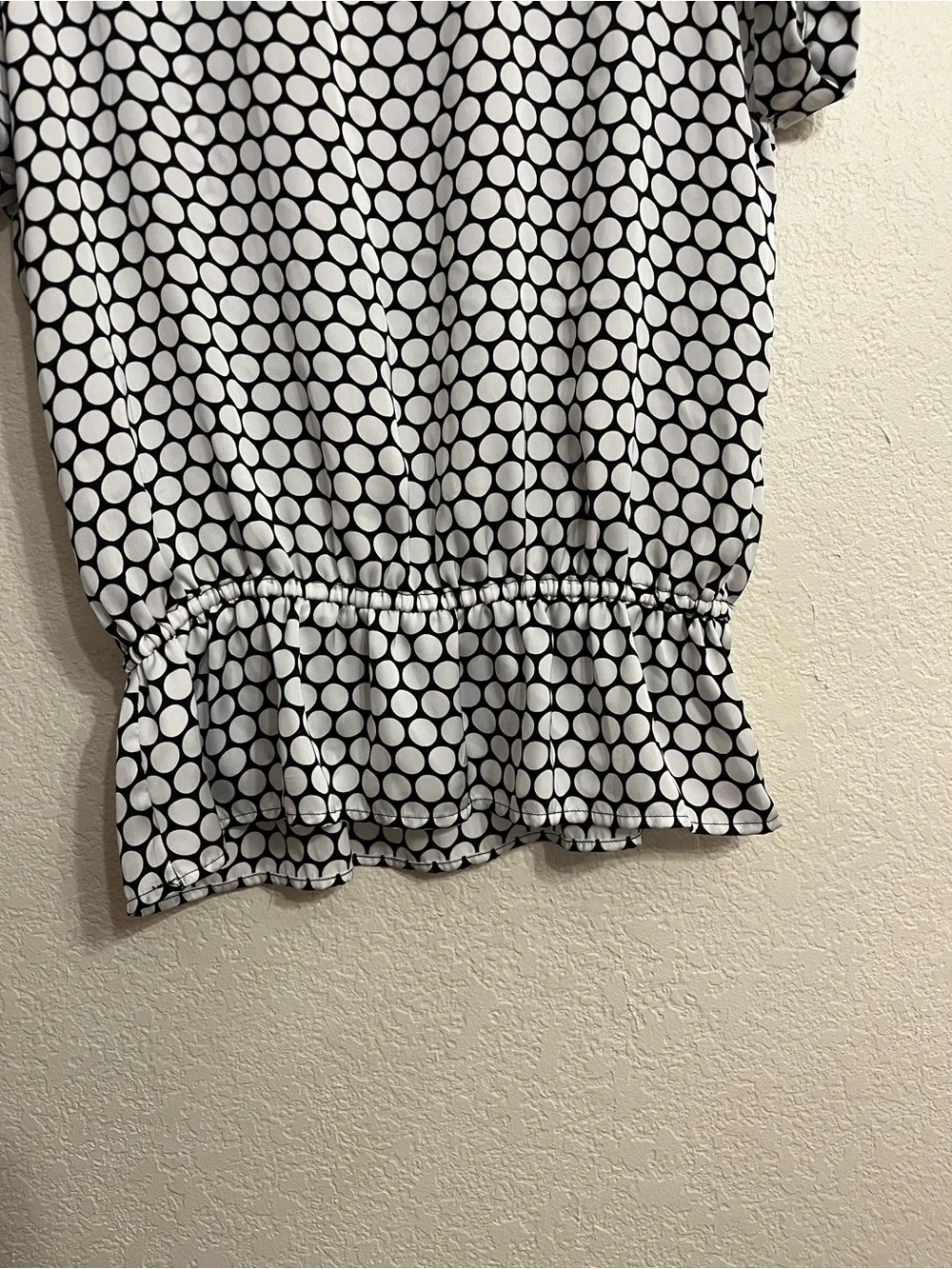 Michael Kors Black and White Polka Dot Blouse office wear/ elevated casual